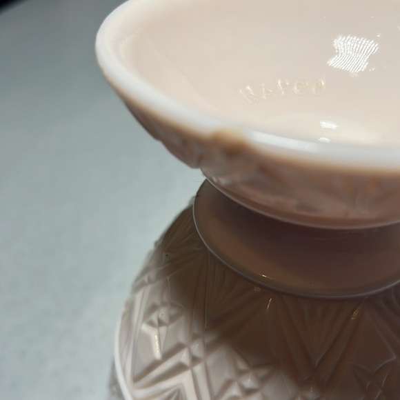 Vintage Napco Pink Milk Glass Footed Bowl Candy Dish Compote Cleveland Ohio - Picture 8 of 8